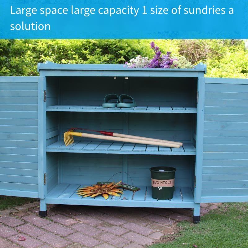 Outdoor storage cabinet with deals shelves and doors