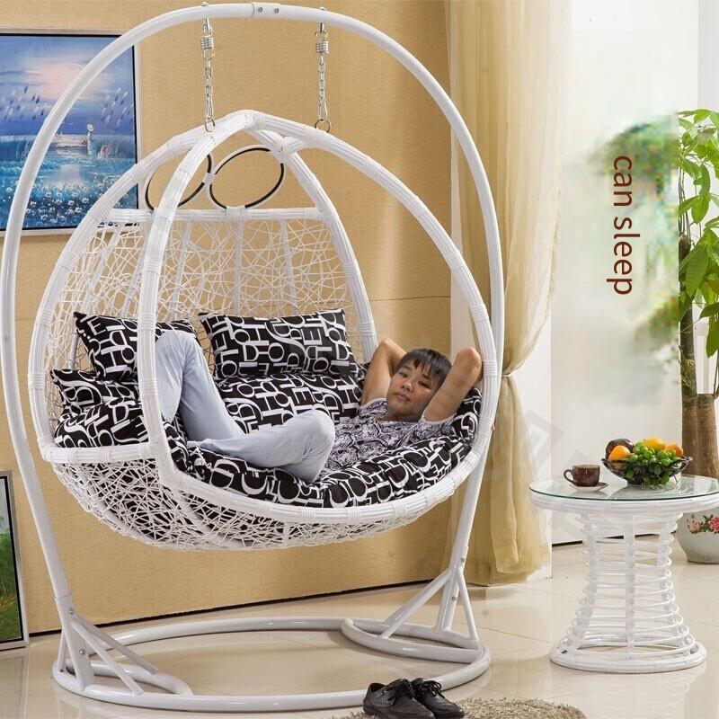 Hanging Chair Indoor Double Swing Hammock Balcony Adult Rocking Leisure Lazy Table And Chair Outdoor Furniture Rocking Chair Nordic Simple Rattan