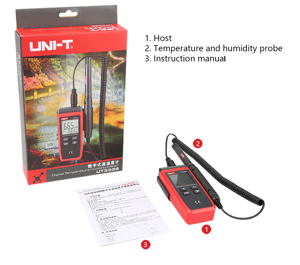 UNI-T Mini Temperature Humidity Meter LCD Digital Air Temperature  Thermometer Hygrometer Gauge Tester MAX/MIN Mode(UT333)