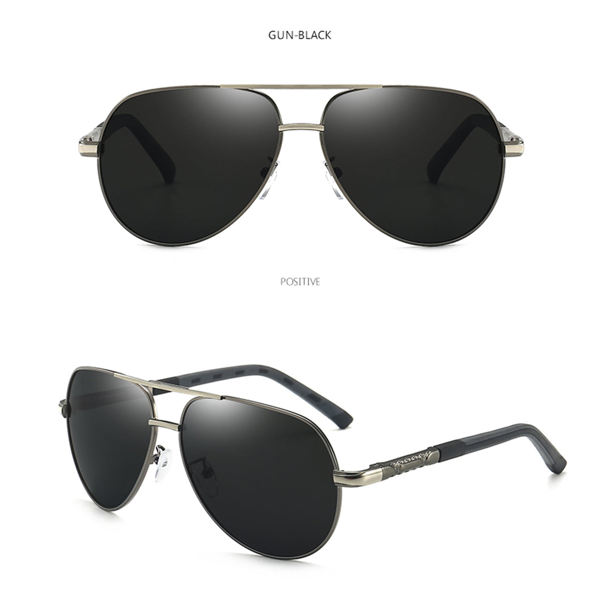 NALANDA Dark Grey Men's Sunglasses Classic Polarized Aviator; ECVV USA –