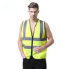 6 Pieces Nylon Reflective Vest Breathable Wear-Resistant Safety Protection Fluorescent Yellow S / M / L / XL / XXL / XXL