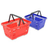 Supermarket Hand Basket Plastic Basket Turnover Basket Storage Basket Vegetable Basket Large Snack Supermarket Convenience Store Shopping Basket Pull Rod Large Blue