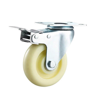 6 Pieces 5 Inch Nylon Wheel Caster Cart Wheel Nylon Wheel Hand Push Wheel Thickened Wheel Light Universal Band Brake