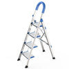 Stainless Steel Multi-function Thickened Miter Ladder Portable Non Slip Ladder Folding Ladder Six Step Blue (Full Step 13cm)