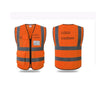 6 Pieces Multi-Pocket Reflective Vest with Zipper Breathable Mesh Fabric Safety Vest for Construction Engineering Traffic Safety Warning Clothes - Orange