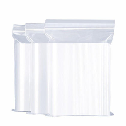 500 Pieces Disposable PE 12 Thread Self Sealing Bag Thickened Transparent Sealed Bag Zipper Bag Sample Storage Bag