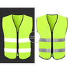 10 Pieces High Visibility Reflective Safety Vests Zipper Reflective Vest Fluorescent Yellow Breathable Construction Workwear