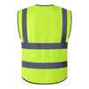 6 Pieces Pocket Reflective Vest Traffic Sanitation Construction Vest Reflective Vest Green XL Size