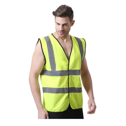 6 Pieces Polyester Cloth Fluorescent Vest Fluorescent Yellow Size S-3XL