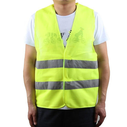 15 Pieces Reflective Safety Vest Yellow Cloth Reflective Vest Silver Reflective Strip Front Two Back Two