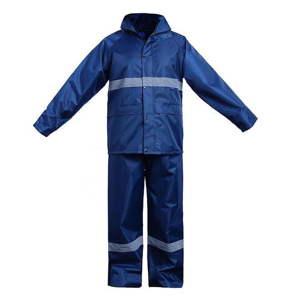 Navy rubber raincoat on sale