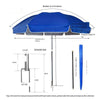 2.4m Silver Coated Sunshade Suit 2.4m Blue Silver Coated Outdoor Sunshade Large Scale Publicity Exhibition Industry Stall Telescopic Fishing Umbrella