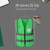 Vest Reflective Fluorescent Multi Pocket Safety Suit Construction Worker Traffic Sanitation Green Cloth 1 Pack