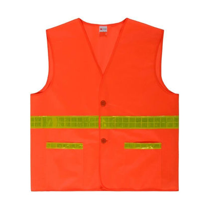 15 Pieces Reflective Back Center Warp Knitted Fluorescent Orange Men & Women, Work, Cycling, Runner, Surveyor, Volunteer, Crossing Guard, Road, Construction