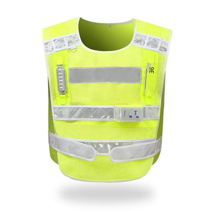 Led Rechargeable Reflective Vest With Flashing Light Safety Vest for Construction Night Working Riding Running