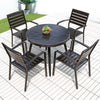 Outdoor Table And Chair Combination Courtyard Garden Outdoor Balcony Waterproof Sunscreen Leisure Cast Aluminum 4 Chairs + 75 * 75 Aluminum Plate Square Table