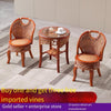 Old Style Rattan Chair Three Piece Set Of Table And Chair Living Room Bamboo Teng Chair Leisure Balcony Rattan Chair Double Spell Rattan