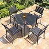 Outdoor Table And Chair Courtyard Villa Garden Terrace Leisure Outdoor Plastic Wood Chair Rock Board Table Dining Outdoor Table And Chair Plastic Wood