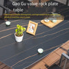 Outdoor Table And Chair Courtyard Villa Garden Terrace Leisure Outdoor Plastic Wood Chair Rock Board Table Dining Outdoor Table And Chair Plastic Wood