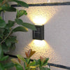 Solar Outdoor Lamp Garden Small Wall Lamp Landscape Decoration LED Lamp Courtyard Terrace Fence Atmosphere Up And Down Luminous Wall Lamp 4 Sets