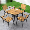 Outdoor Tables And Chairs Courtyard Antiseptic Wood Leisure Balcony Tea Tables And Chairs Combination 2 Armchair + 1 Round Table 80cm