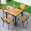 Outdoor Tables And Chairs Courtyard Antiseptic Wood Leisure Balcony Tea Tables And Chairs Combination 2 Armchair + 1 Round Table 80cm