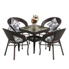 Balcony Tables And Chairs Rattan Chair Three Piece Set Woven Chair Household Small Square Table Leisure Tables And Chairs Coffee Black