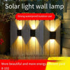 Solar Wall Lamp Household Outdoor Waterproof Courtyard Landscape Decoration Courtyard Garden Terrace Layout Atmosphere Wall Washing Lamp 8 Warm Lights