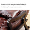 Nordic Solid Wood Rocking Chair Lazy Leisure Rocking Chair Leisure Chair Adult Nap Chair Reclining Chair Balcony Elderly Chair Leather Dark Brown