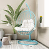 Hanging Basket Hanging Chair Family Iron Swing Indoor Balcony Outdoor Net Red Bird's Nest Lazy Cradle Chair Hanging Bed Lake Blue