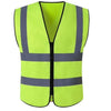 10 Pieces Fluorescent Yellow Reflective Vest Two Horizontal And Two Vertical Traffic Protection Reflective Vest Warning Clothing Construction Road Maintenance