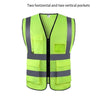 10 Pieces Multi-Pockets Reflective Vest Traffic Protection Safety Vest Construction Warning Clothing Road Maintenance Reflective Clothing - Green