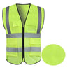 6 Pieces Printable Breathable Mesh Multi Pocket Fluorescent Yellow Reflective Vest Traffic Protection Reflective Vest Warning Clothing Construction Road Maintenance