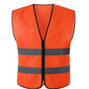 10 Pieces Two Horizontal Breathable Orange Reflective Vest Traffic Protection Reflective Vest Warning Clothing Construction Road Maintenance