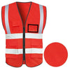 6 Pieces Scarlet Breathable Mesh Multi Pocket Reflective Vest Traffic Protection Reflective Vest Warning Clothing Construction Road Maintenance