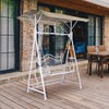 Outdoor Swing Iron Balcony Bassinet Chair Hanging Chair Swing Chair White Double Seat Swing (excluding Ceiling)