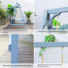 Anticorrosive Wood Swing Hanging Chair Balcony Garden Swing Household Solid Wood Rocking Chair Single Support Swing Haze Blue