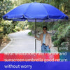 Outdoor Sunshade Large Double Deck Folding Stall Umbrella Sunshade Round Umbrella 2.2m Blue / Silver Glue Thickened