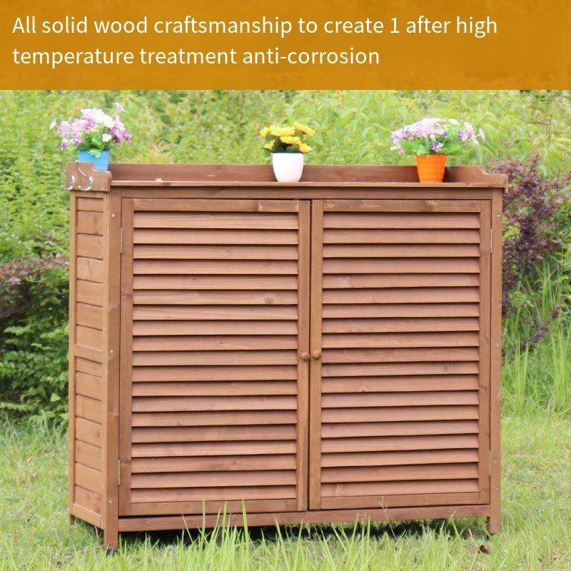 Outdoor Shoe Cabinet Household Storage Cabinet Finishing Multi layer Balcony Solid Wood Small Log Color Solid Wood Top