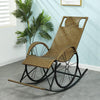 Household Rocking Chair Rocking Chair Reclining Chair Rattan Woven Elderly Chair [thickened Hand Woven] Yellow Round Thread