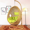 Hanging Basket Rattan Chair Rocking Indoor Swing Household Lazy Hammock Adult Orchid Balcony Net Red Bird's Nest Hanging Chair Single Rattan Hanging Chair - Bold Support [white]