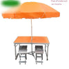 Folding Table Exhibition Industry Publicity Display Table Installation Free Outdoor Promotion Consultation Table Chair Set Portable Stall With Umbrella Wordless [orange Table + 4 Aluminum Stool + Orange Umbrella + Base]