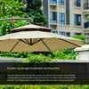 Outdoor Sunshade Umbrella Fishing Umbrella Courtyard Umbrella Big Umbrella 3m Khaki 2.7m Round Double Top Iron (30kg Marble Base)