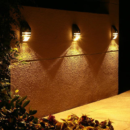 Solar Wall Lamp Human Body Induction Fence Lamp Aisle Lamp Courtyard Decorative Lamp Villa Household Garden Lamp Waterproof Outdoor Wall Lamp