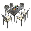 Outdoor Furniture Cast Aluminum Table And Chair Combination Balcony European Courtyard Garden Terrace Sunshine Room Iron Seven Piece Set Bronze 173cm