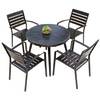 Outdoor Table And Chair Combination Courtyard Garden Outdoor Balcony Waterproof Sunscreen Leisure Cast Aluminum 4 Chairs + 75 * 75 Aluminum Plate Square Table