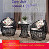 Balcony Table Chair Rattan Chair Combination Simple Leisure Outdoor Rattan Furniture Pure White Four Chairs One Table