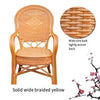 Outdoor Furniture Rattan Chair Yellow Single Armchair Hand Woven Leisure Balcony Desk Chair Office Computer Chair Solid Back Braided