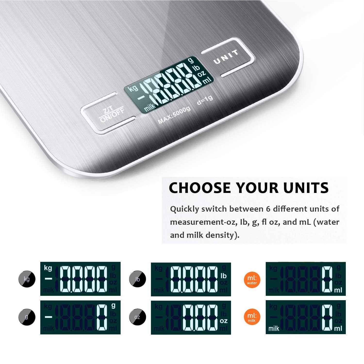 Digital Kitchen Scale High Accuracy Multifunction Food Scale ECVV UAE ECVV.AE