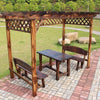 Pavilion Outdoor Courtyard Simple Small Outdoor Grape Trellis Antiseptic Wood Tables And Chairs Wooden House Garden Shelf Solid Wood Pavilion Gallery Table